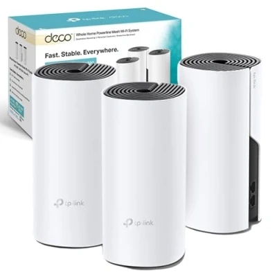 Image of TP LINK Deco P9 Whole Home Powerline Mesh Wi Fi System, Up To 6000 Sq ft coverage, Thick Wall, Works with Amazon Echo/Alexa, Booster, Parental Controls, Pack of 3 (Renewed)