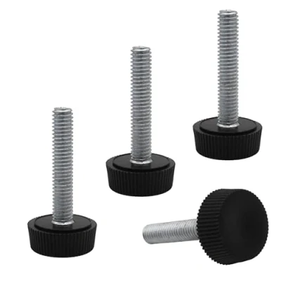 Image of SKIR&#039;CO 4 pcs, Furniture Leveling Feet M6 x 30 mm, Adjustable Round Legs 20 mm Diameter, Thread Leveler Foot