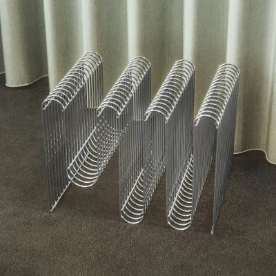 Image of AYTM magazine holder Curva, silver, width 40 cm, steel