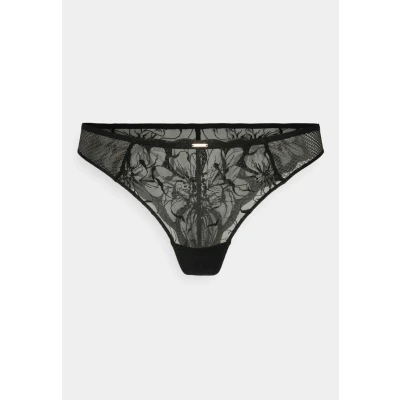 Image of Chantelle Fleurs Tanga Thong, Women&#039;s, Size: Medium, Schwarz