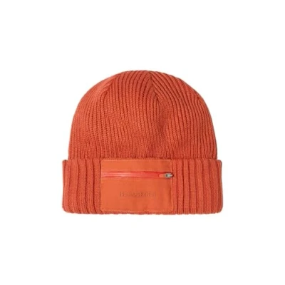 Image of SEALSKINZ Colby Unisex Waterproof Zipped Pocket Rib Knit Beanie Hat for Everyday &amp; Outdoor Activities EcoTeflon Technology Orange