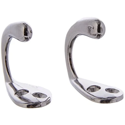 Image of Merriway BH04795 (2 Pcs) Chrome Plated Single Robe Hooks Pack of 2 Pieces