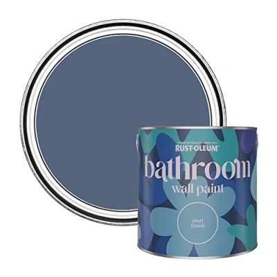 Image of Rust Oleum Blue Water Resistant Bathroom Wall &amp; Ceiling Paint River 2.5L