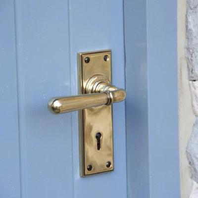 Image of From the Anvil Aged Brass Newbury Lever Lock Set
