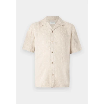 Image of TOM Tailor Comfort Printed Shirt Shirt, Men&#039;s, Size: Medium, Beige