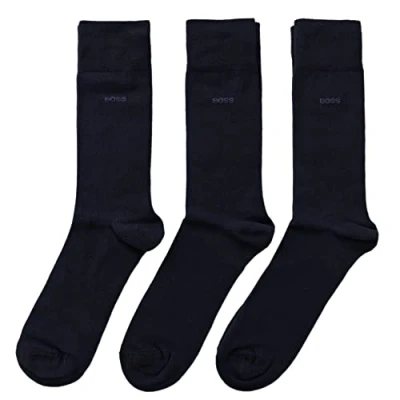 Image of Hugo Boss Men&#039;s 3 Pack RS SP Calf Socks Dark Blue 5.5 8UK/39 42EU