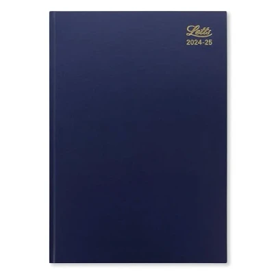 Image of Letts of London Standard A4 academic 2024/2025 week to view diary blue