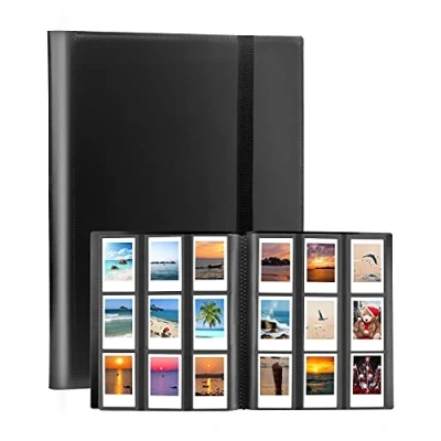 Image of 432 Pockets Photo Album for Fujifilm Instax Mini Camera, Polaroid 12 11 9 40 99 90 8 7 Evo LiPlay Instant Snap PIC 300 Z2300 Camera (Black)