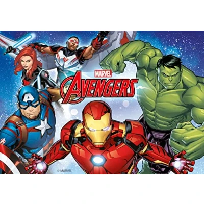 Image of Dekora, Marvel Avengers, Edible Wafer for Children&#039;s Birthday Cake Decoration, A5 Size: Infuse Creativity into Every Slice, Make Birthdays Unforgettable!