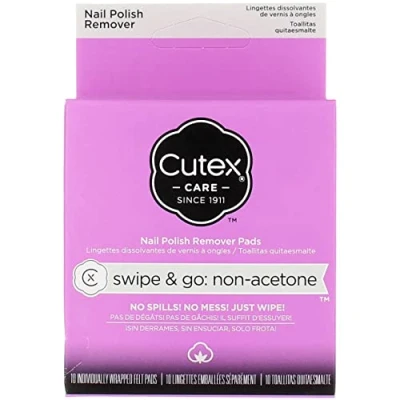 Image of Cutex Care Swipe &amp; Go Non Acetone Nail Polish Remover Pads 10ct