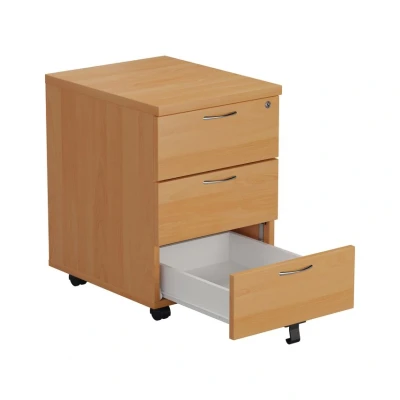 Image of Jemini Beech 3 Drawer Mobile Pedestal Version 2 KF74484