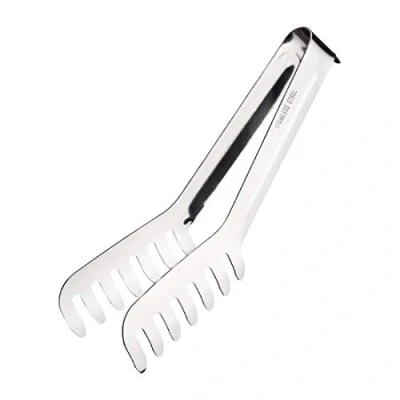 Image of Vogue 12785 Spaghetti Tongs Stainless Steel Kitchen Food Serving Utensil, 8 in