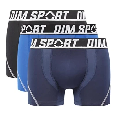 Image of DIM Men&#039;s Sport Micro Thermoregulation x3 Boxer, Black/Granite Grey/Amethyst Purple, XXL