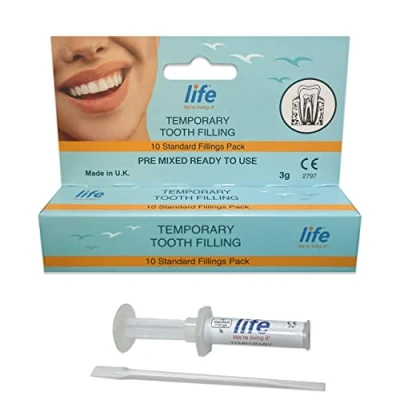 Image of Life Healthcare Temporary Tooth Filling Kit Easy to Use No Mixing Required Provides 10 Fillings Made in The UK.