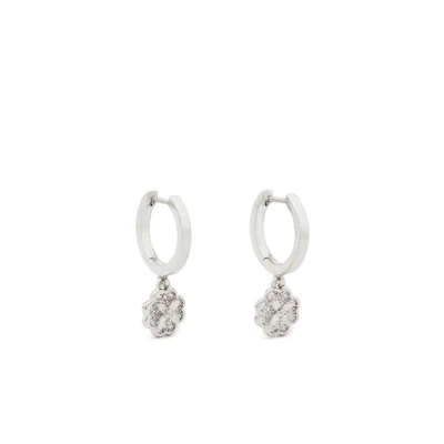 Image of Kate Spade New York Huggie Drop Earrings, Clear/Silver