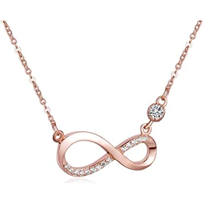 Image of Infinite U Women&#039;s girl&#039;s Necklace, Infinity symbol diamond Pendant, 925 Sterling Silver Necklace inlaid with zircon, Christmas birthday gift