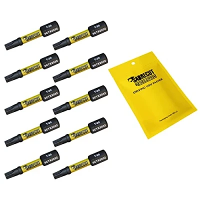 Image of 10 x SabreCut SCTX2032_10 32mm T20 TX20 Magnetic Impact Screwdriver Driver Bits Set Torx Heavy Duty