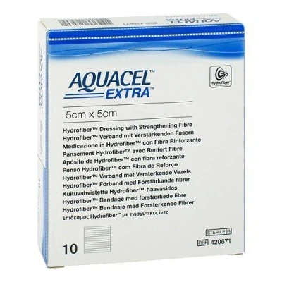 Image of Aquacel Extra Hydrofiber Dressing 5cm x x10 (Ulcers, Post Op, Burns)