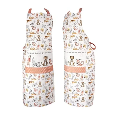 Image of SPOTTED Dog GIFT COMPANY Apron for Women Men with Pocket, Adjustable Kitchen Cooking Baking, Cute Funny Dogs Themed Gifts Lovers Chef Baker, 100% Cotton 95cmx70cm