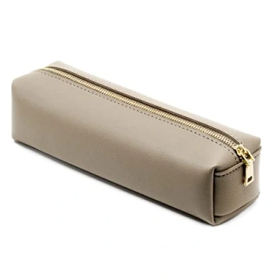 Image of eusbon PU Pencil Pen Case Portable Stationery Bag Big Capacity Pouch Cosmetic Organizer for Student Girl or Boy, Khaki