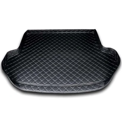 Image of LPOJUHBSWAR Car Leather Boot Liner Mat for Jaguar F PACE 2016 2020, Auto Rear Trunk Carpet Protector Pad Antislip Waterproof Interior Accessories,B/Black