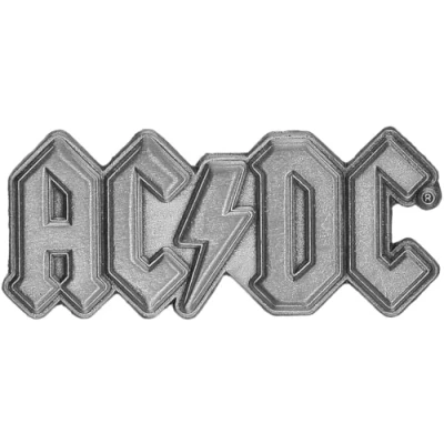 Image of AC/DC Metal Logo Unisex Pin, Zinc Alloy, Grey Officially Licensed Product