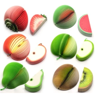 Image of CKB Ltd Set of 6 Mixed Novelty 3D Fruit Shape Memo Note Pads Unusual Gift Office Notepad