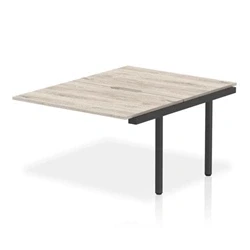 Image of Evolve Plus 1200mm B2B Bench Desk Ext Kit Grey Oak Top Black Frame
