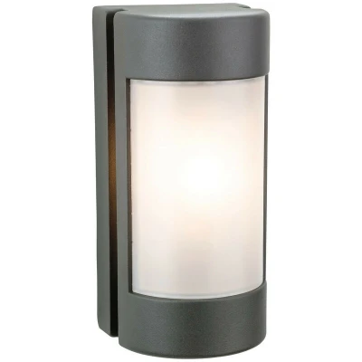 Image of Arena 1 Light Outdoor Wall Graphite, Opal Polycarbonate Diffuser IP44, E27