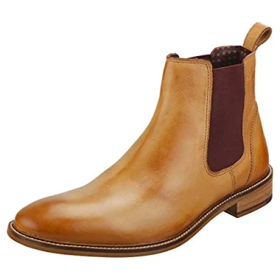 Image of London Brogues Hamilton Mens Chelsea Boots in Tan 8 UK