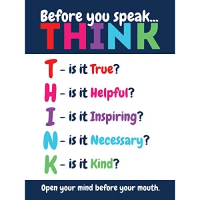 Image of Before You Speak Think Life Inspirational Large Art Print Poster Wall Decor 18x24 inch
