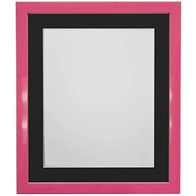 Image of FRAMES BY POST 0.75 Inch Pink Picture Photo Frame With Black Mount 45 x 30 cm Image Size 14 8 Plastic Glass