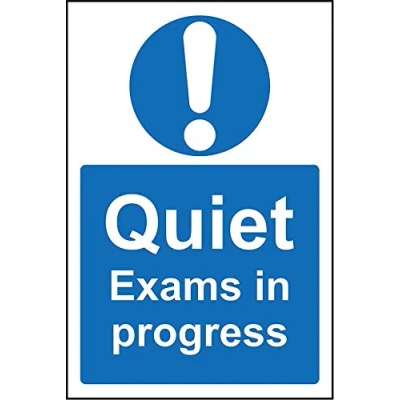 Image of Quiet please exams in progress sign 1.2mm Rigid plastic 300mm x 200mm