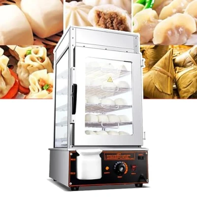 Image of 1200w Steamed Bun Warmer Machine(5 Layer), Commercial Steamer, Electric Hot Food Warmer, 30 110℃ Temperature Range,for Store Buffet Restaurant,Etc