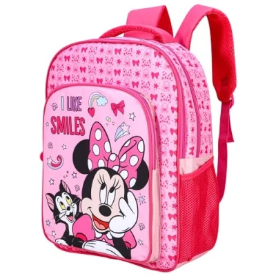 Image of Deluxe Minnie Mouse Backpack Kids Large 45cm School Bag Lunch Travel Rucksack with Mesh Side Pockets