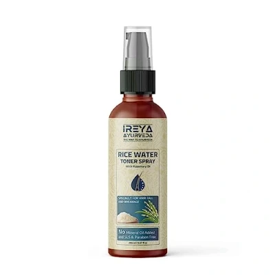 Image of Ireya Ayurveda Rice Water Spray with rosemary 200ml for Hair Growth, Mist Women &amp; Men No minerals and preservatives.