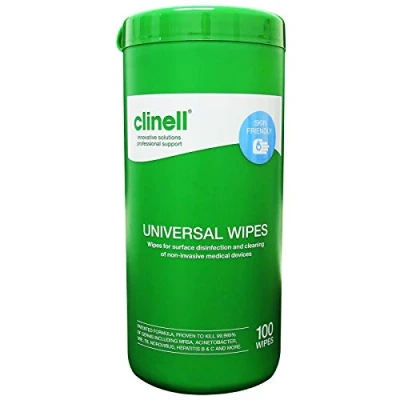 Image of Clinell Universal Disinfection Wipes In Tub (Tub of 100) (CWTUB100)