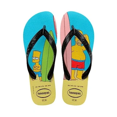 Image of Havaianas Simpsons Unisex Adult Flip Flops Color: Blue/Black Size: 3/4 UK