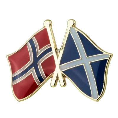 Image of Norway &amp; Scotland Scottish Friendship National Flag Metal Enamel Pin Badge