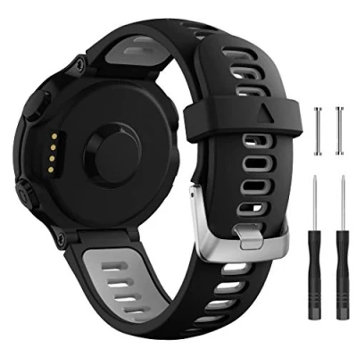 Image of Songsier Forerunner 735XT Strap, Silicone Watch Strap Wrist Replacement Band with Quick Release for 235 235Lite 230 220 620 630