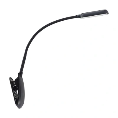 Image of Prios LED clip on light Najari, black, rechargeable battery, USB, 51 cm