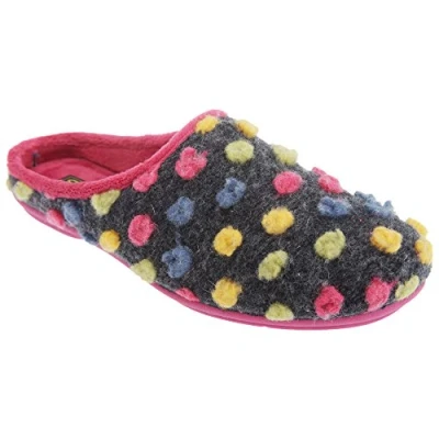 Image of Sleepers Womens/Ladies Amy Spotted Knit Mule Slippers (9 UK) (Fuchsia/Multi)