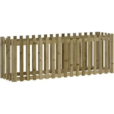 Image of vidaXL Garden Raised Bed with Fence Design 200x50x70 cm Impregnated Wood Pine