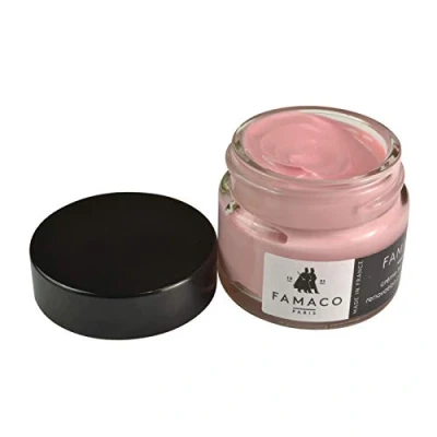 Image of Famaco Pale Pink Leather Re touch Dye Renovation Cream for leather, shoes, boots, sneakers and trainers