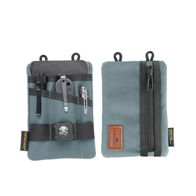 Image of VIPERADE VE1 EDC Tool Pocket Organizer,Small Pouch with 5 Pockets,Small Multitool Organizer Nylon Sheath Pouce for Small Flashlight Multitools Pen Notebook(Grey)