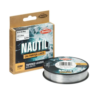 Image of Berkley Nautil Tapered Leader 5x15m .23 .57 Clr Monofilament