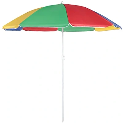 Image of Unibos 5.3ft/1.6m Garden Parasol Umbrella Outdoor Sun Shade For Beach/Pool/Patio Umbrellas Tilting Function Multi Coloured Protection UPF40