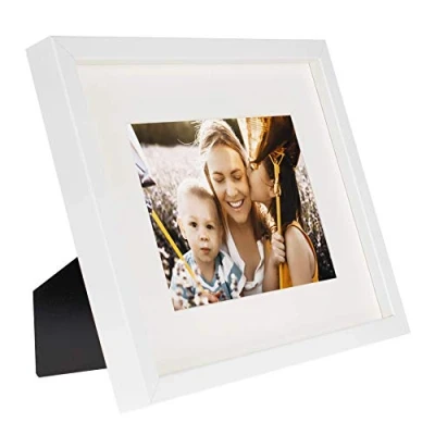 Image of BD ART 8 x 10 Inch Picture Photo Frame with mount for 5 7 photo, WHITE