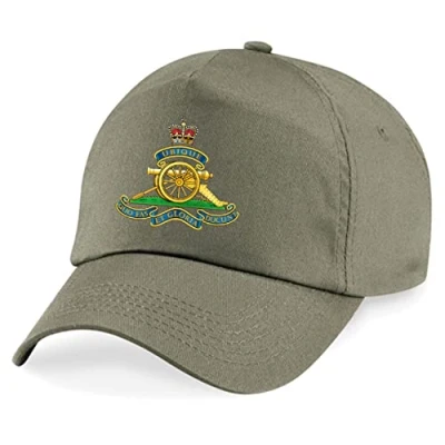 Image of PSave Royal Artillery Insignia Embroidered Baseball Cap British Army Military Embroidery (Military Green)