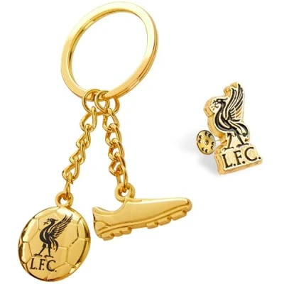 Image of Liverpool F.C. Keyring and Pin Badge Gift Set, Supporters Gear Gifts